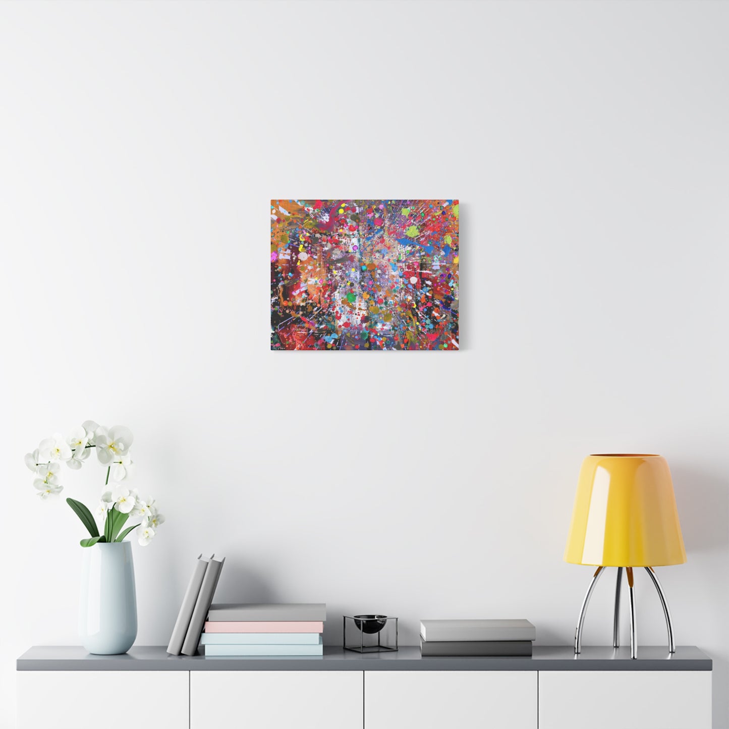 Urban Chaos: Neon Splatter Symphony Abstract Canvas Print Art