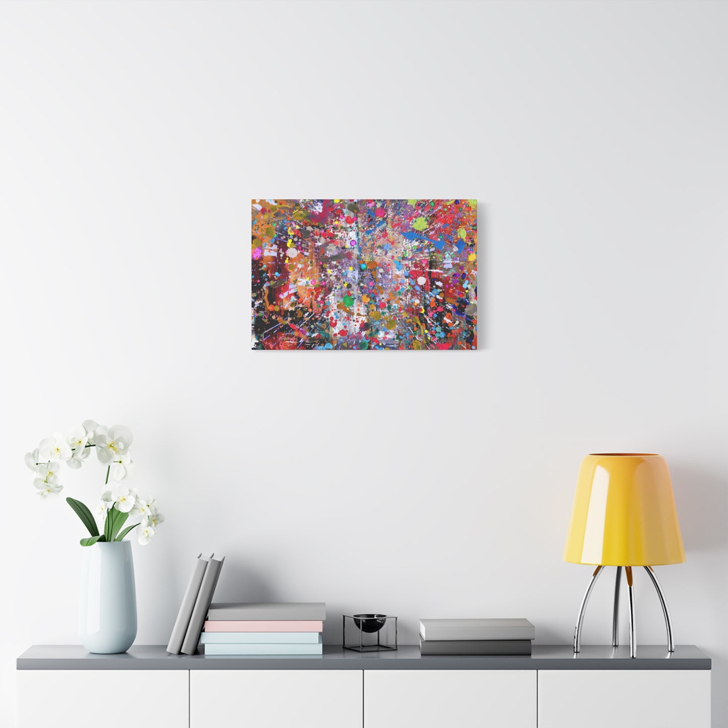 Urban Chaos: Neon Splatter Symphony Abstract Canvas Print Art
