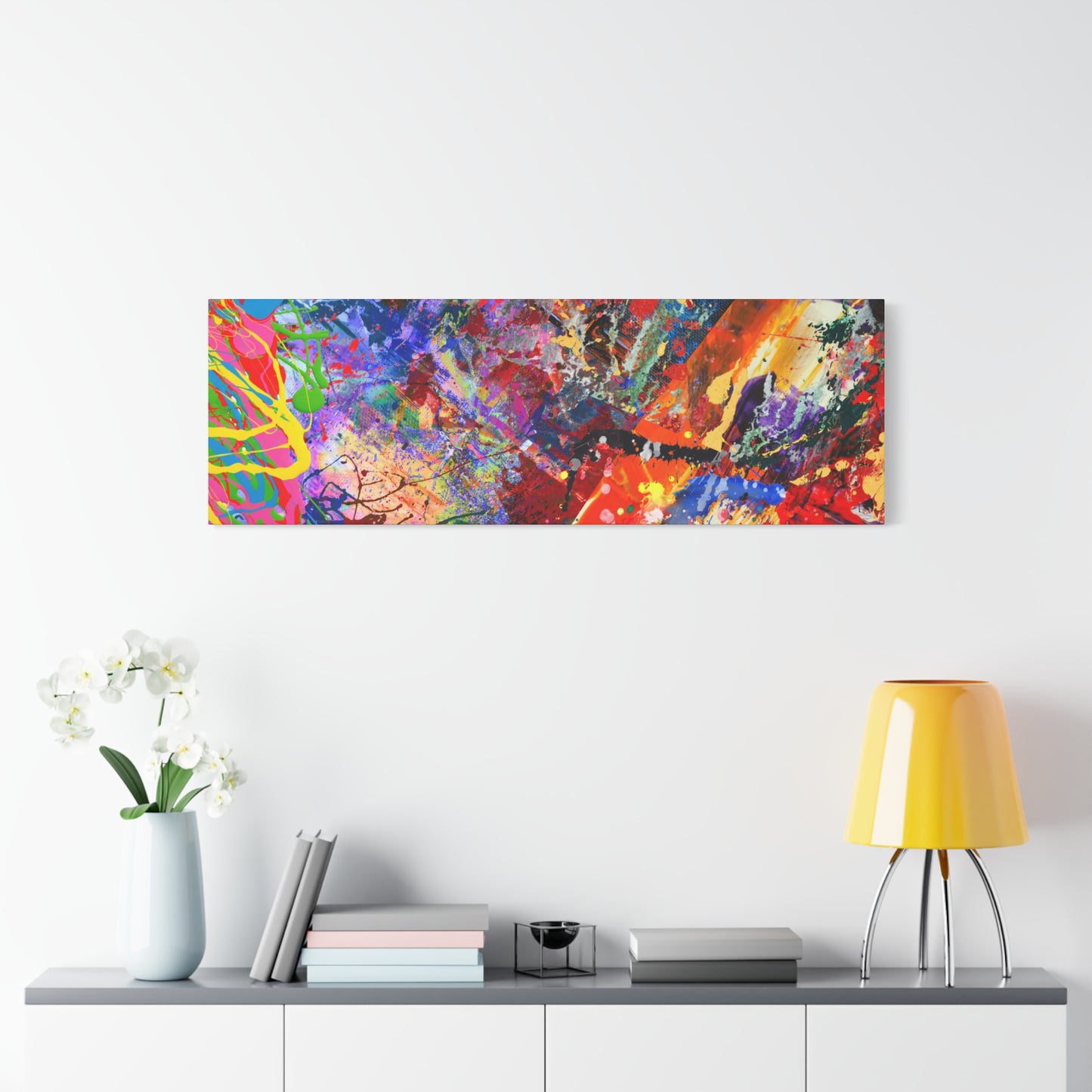 Colorful Canvas Abstract Art Print Kaleidoscope Collision