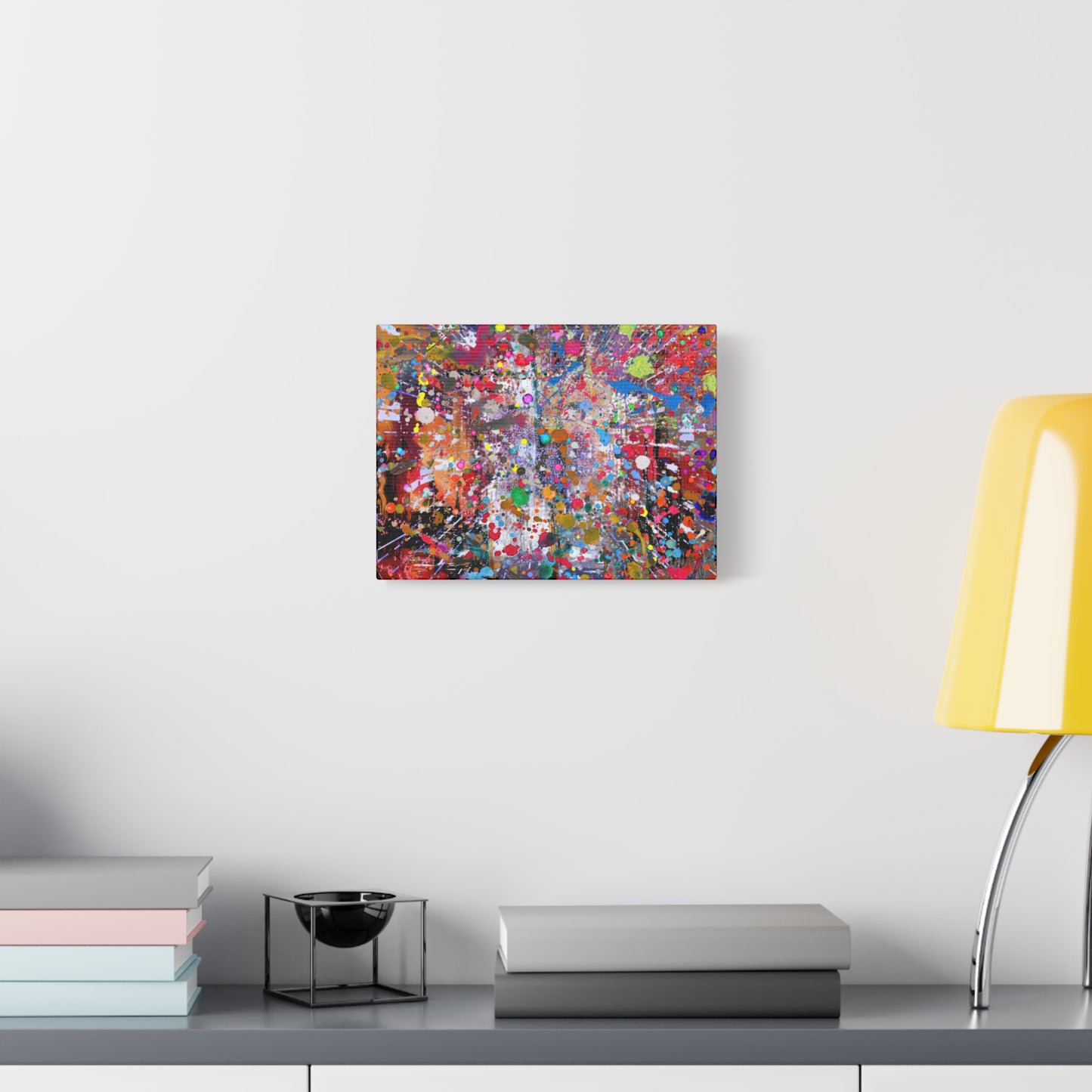 Urban Chaos: Neon Splatter Symphony Abstract Canvas Print Art