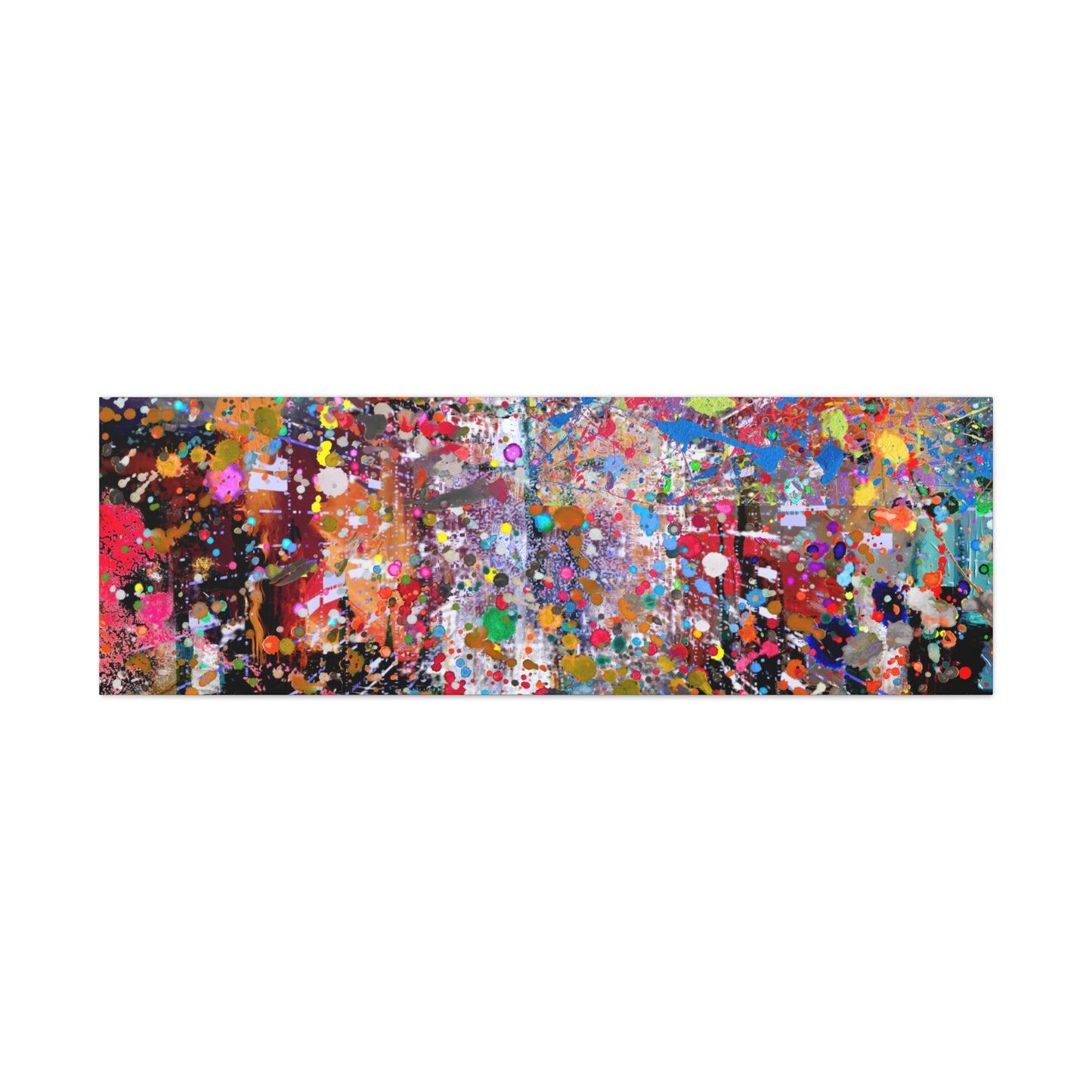Urban Chaos: Neon Splatter Symphony Abstract Canvas Print Art
