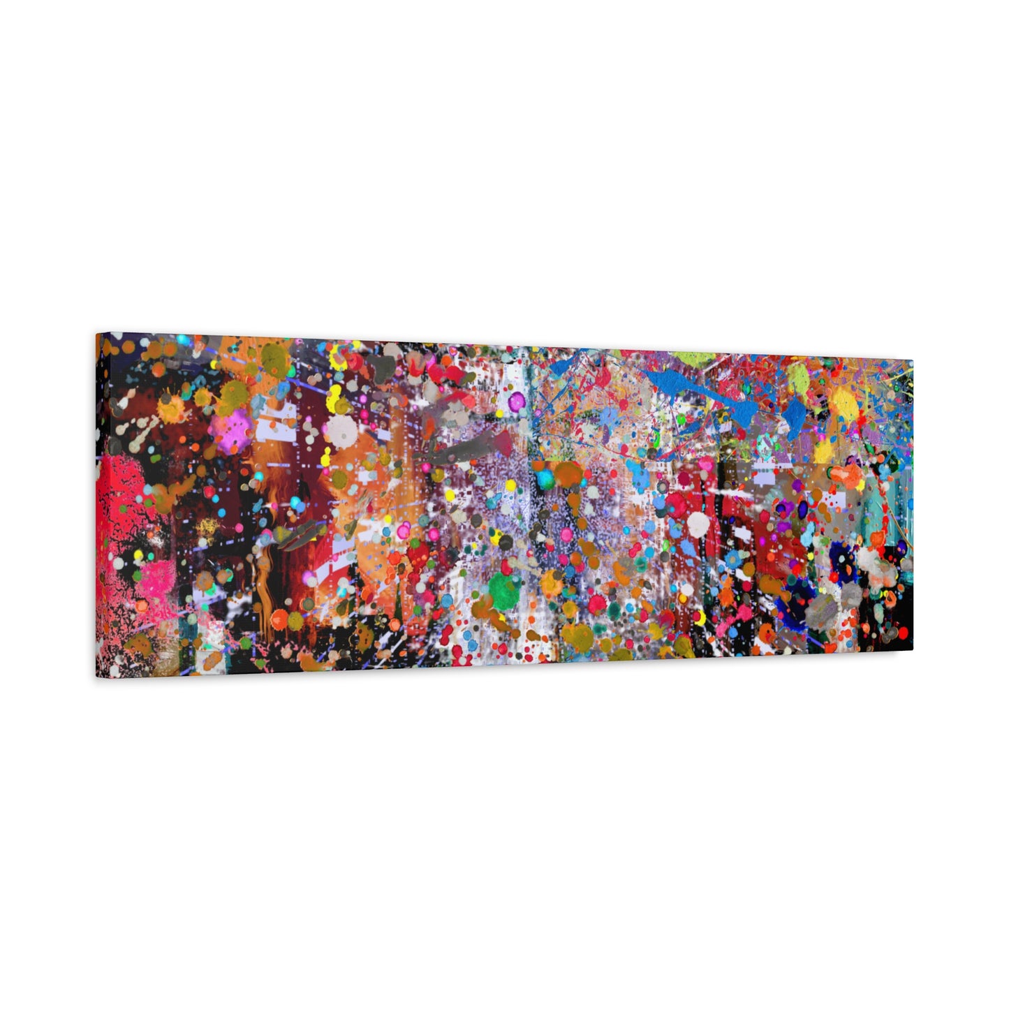 Urban Chaos: Neon Splatter Symphony Abstract Canvas Print Art