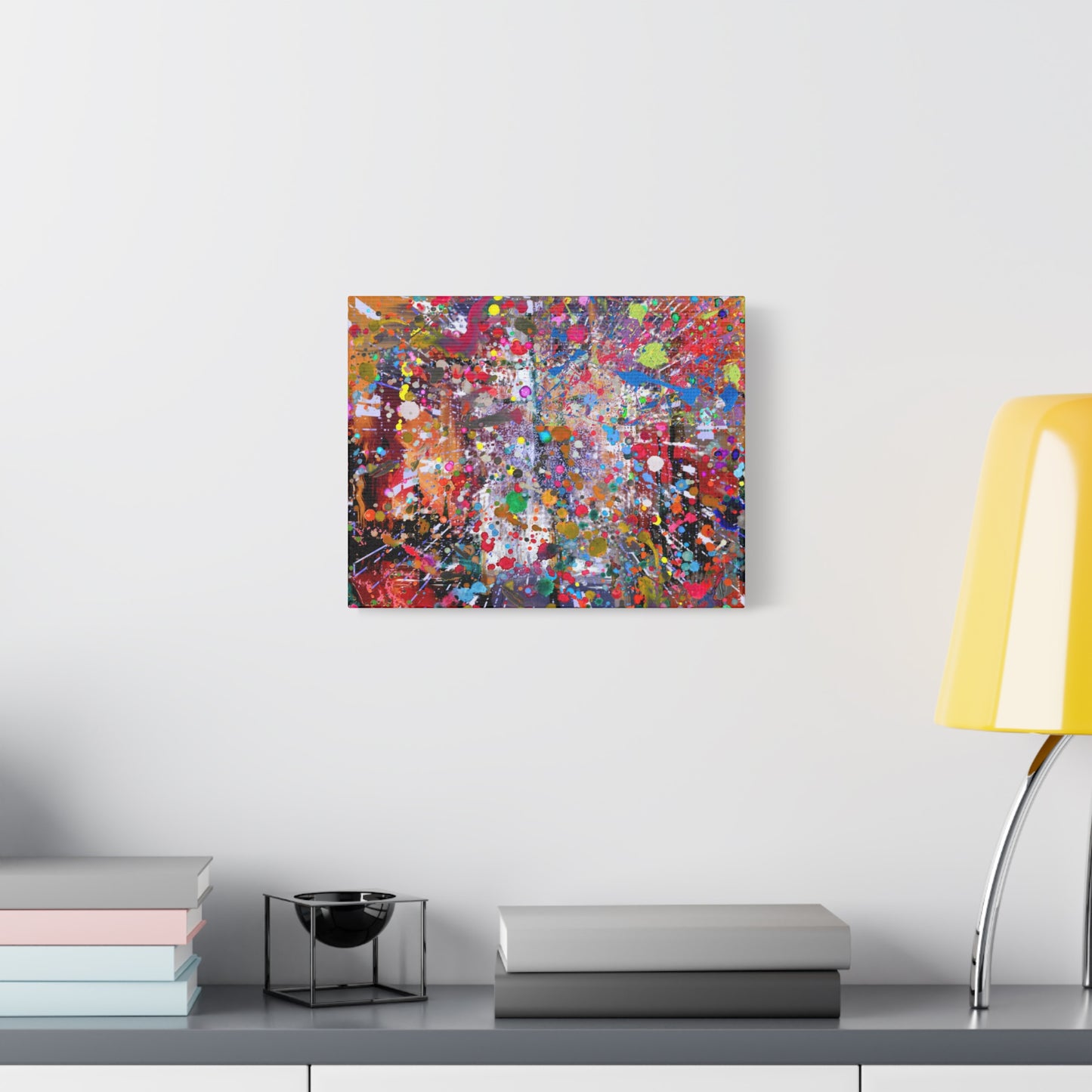Urban Chaos: Neon Splatter Symphony Abstract Canvas Print Art