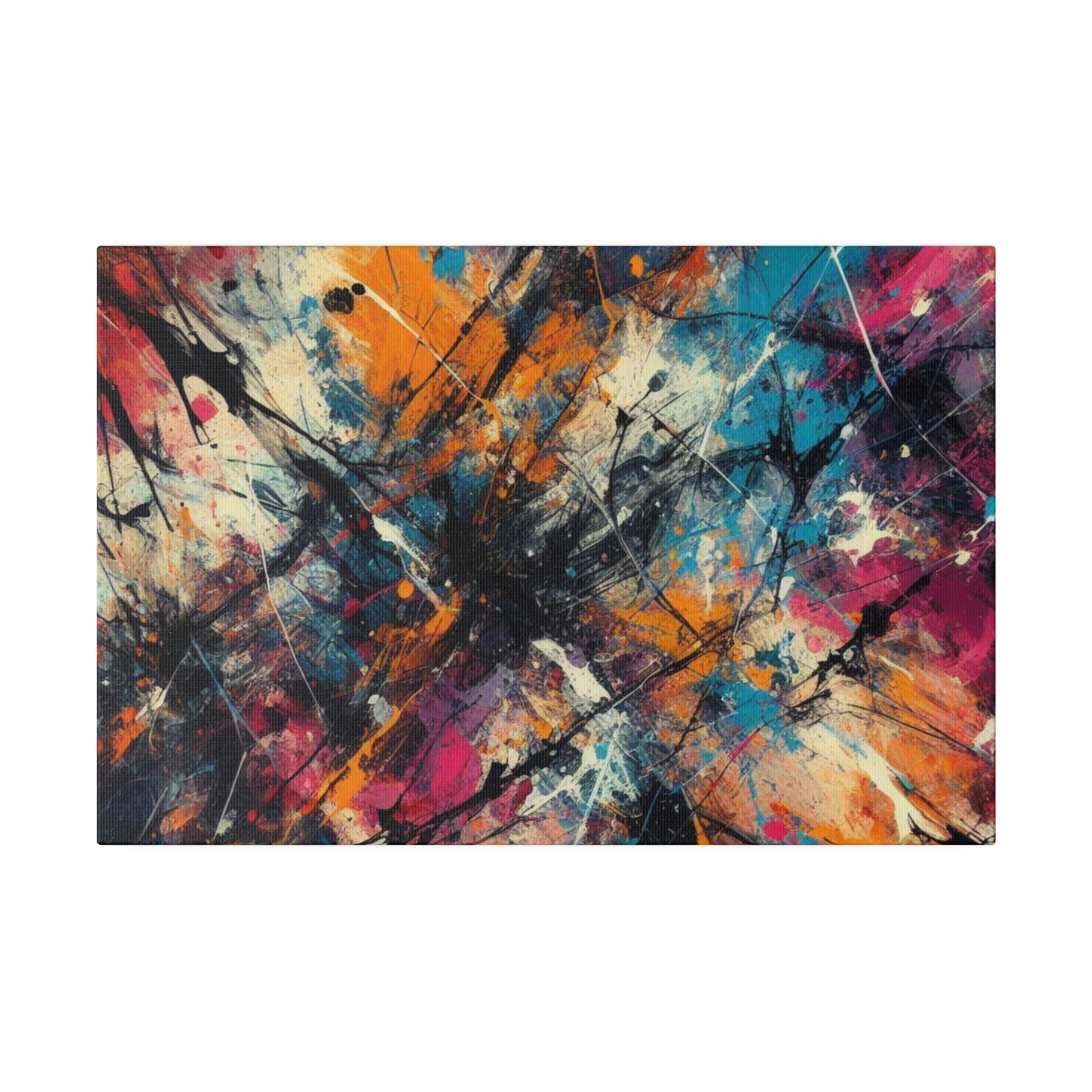Electric Chaos Abstract Canvas Print – Bold Modern Paint Splash Wall Art for Contemporary Interiors