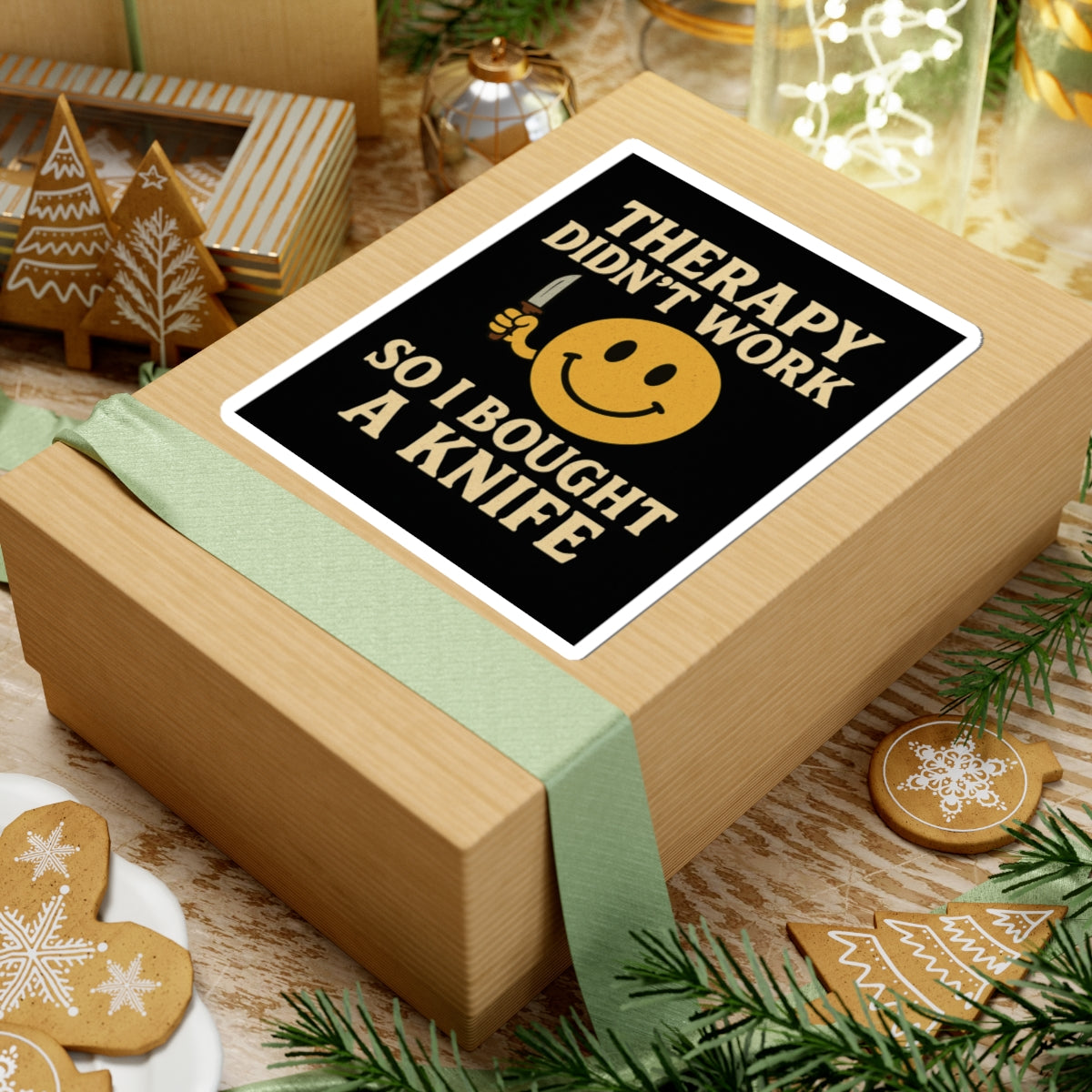 Therapy Didn’t Work Sticker – Sarcastic Retro Humor Sticker