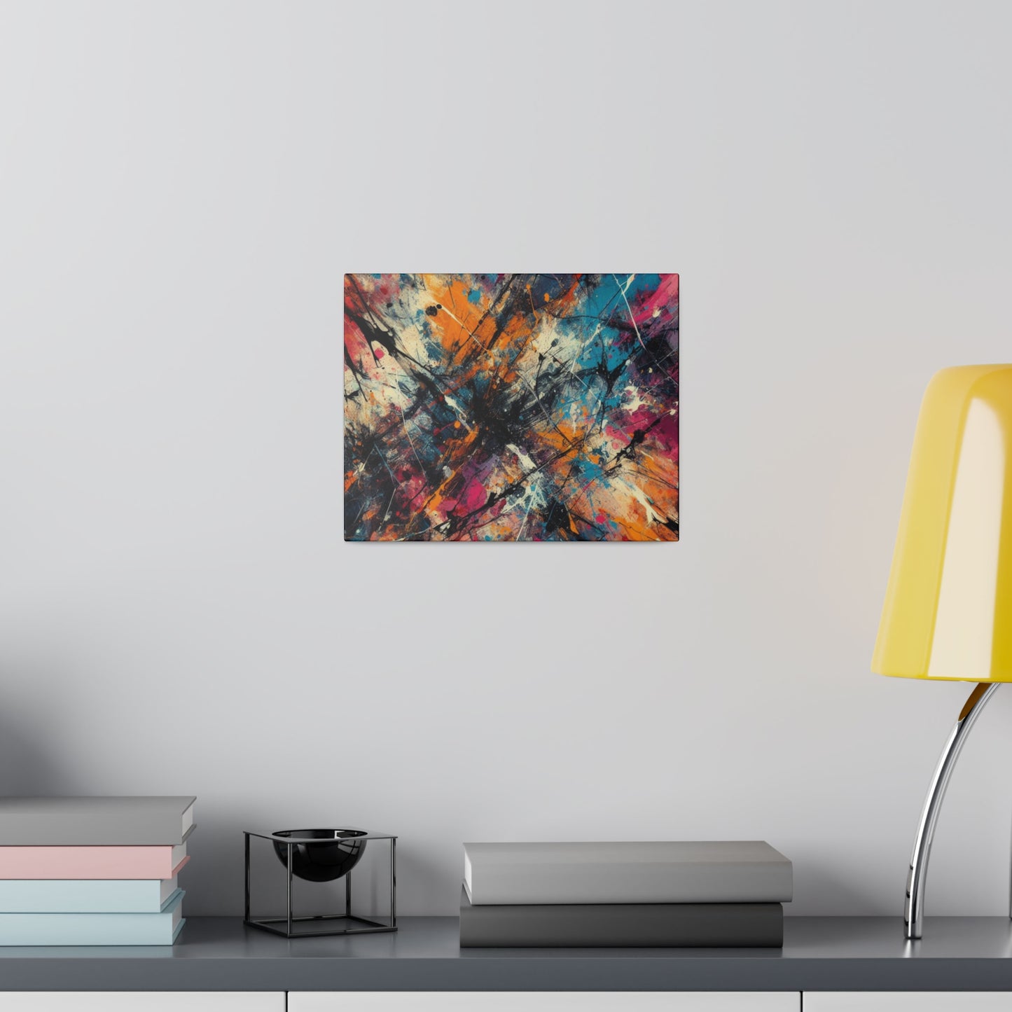 Electric Chaos Abstract Canvas Print – Bold Modern Paint Splash Wall Art for Contemporary Interiors