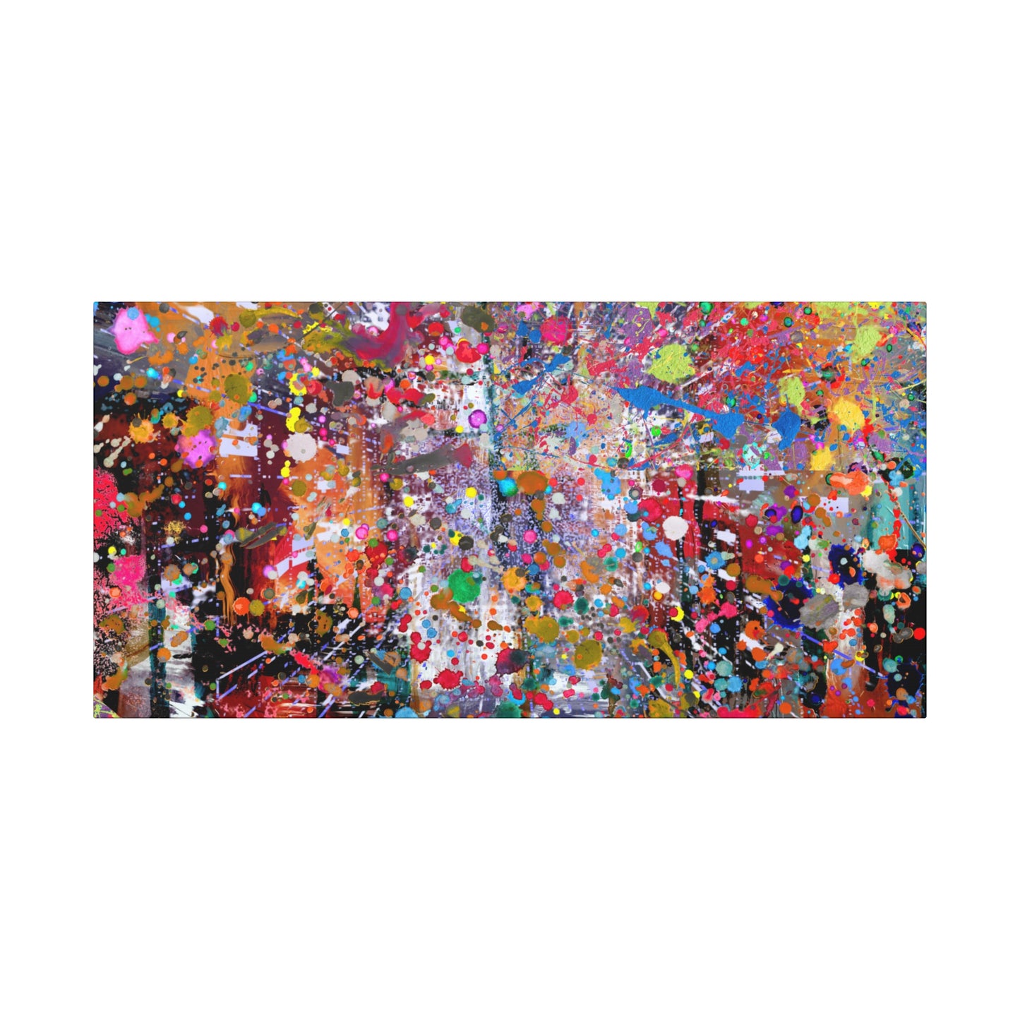 Urban Chaos: Neon Splatter Symphony Abstract Canvas Print Art