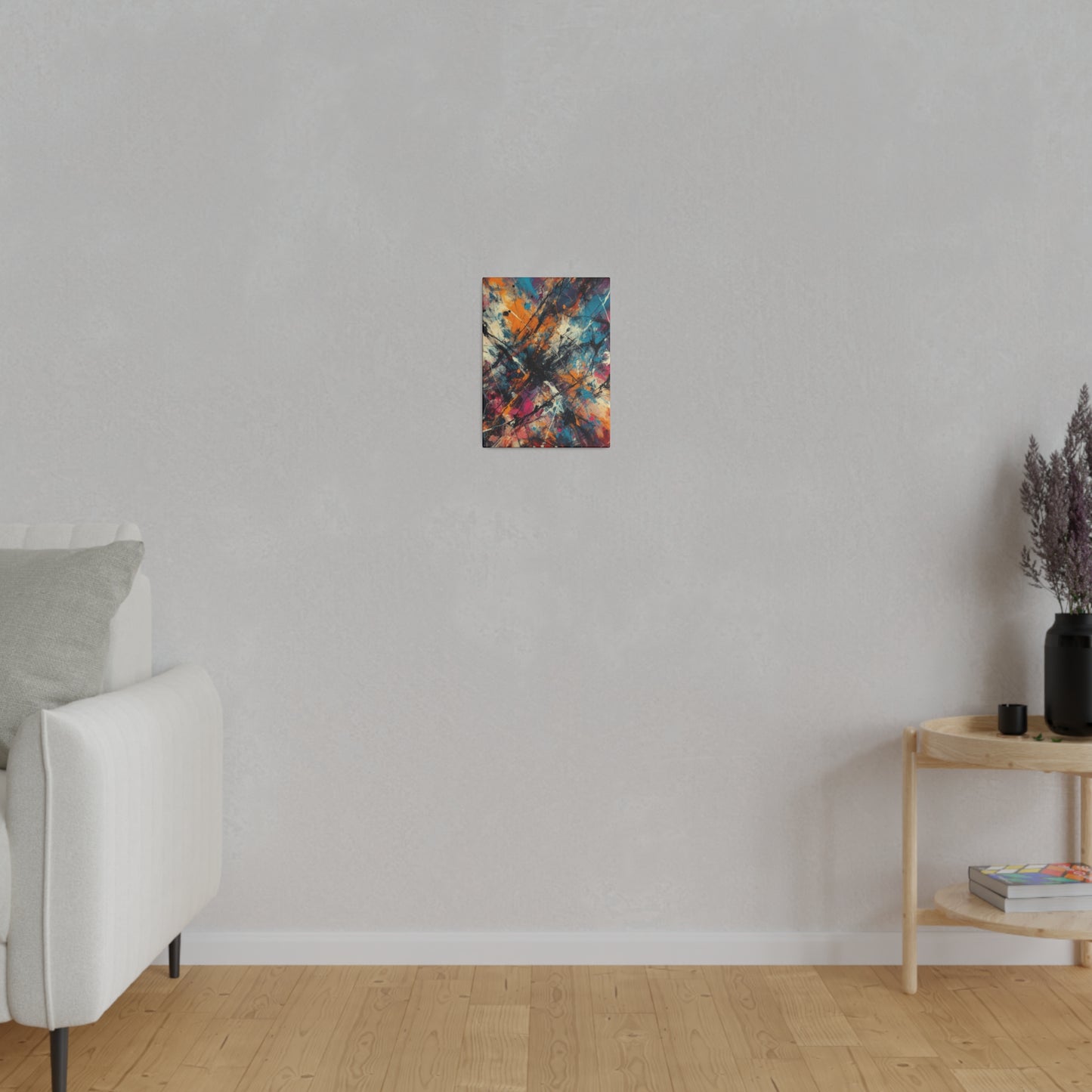 Electric Chaos Abstract Canvas Print – Bold Modern Paint Splash Wall Art for Contemporary Interiors