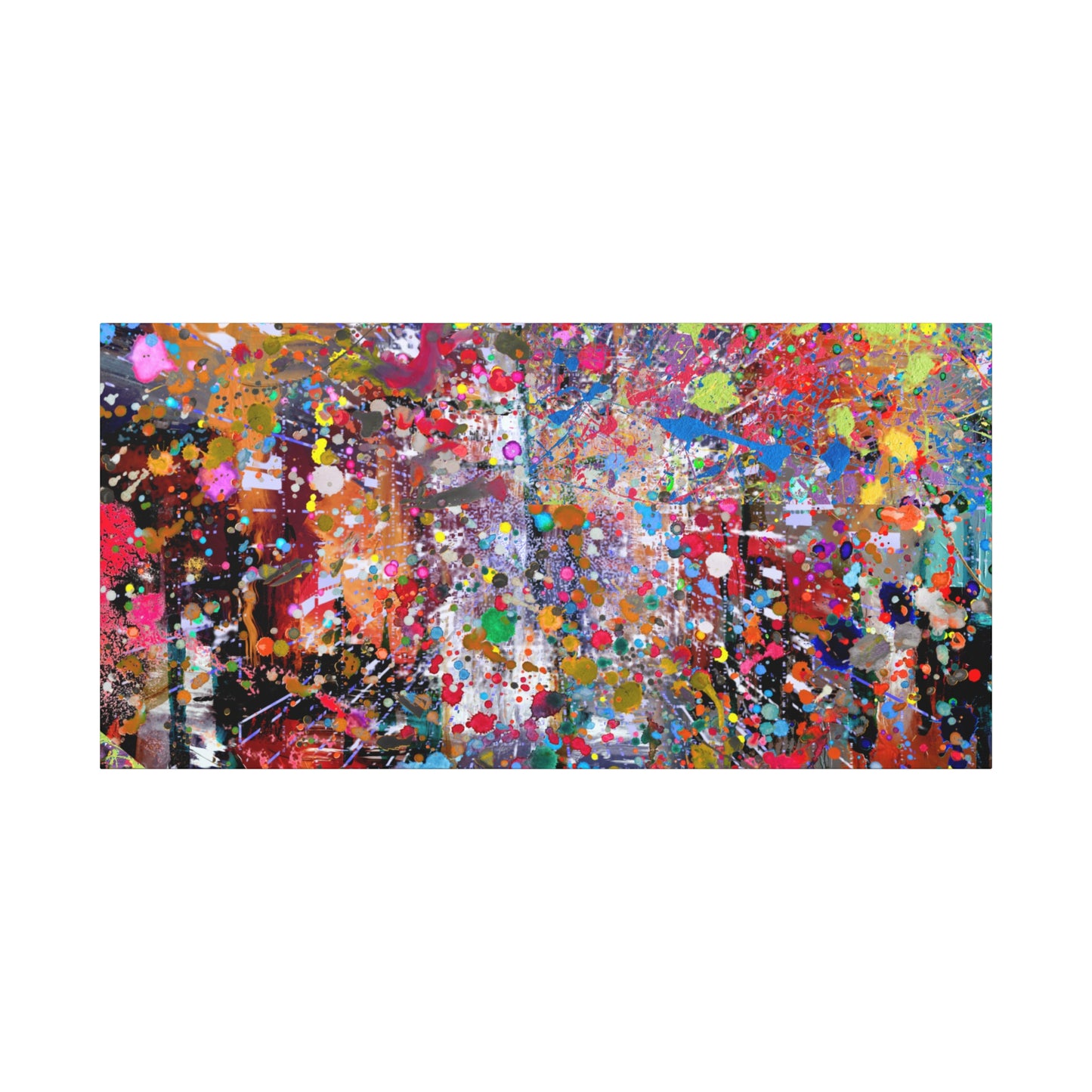 Urban Chaos: Neon Splatter Symphony Abstract Canvas Print Art