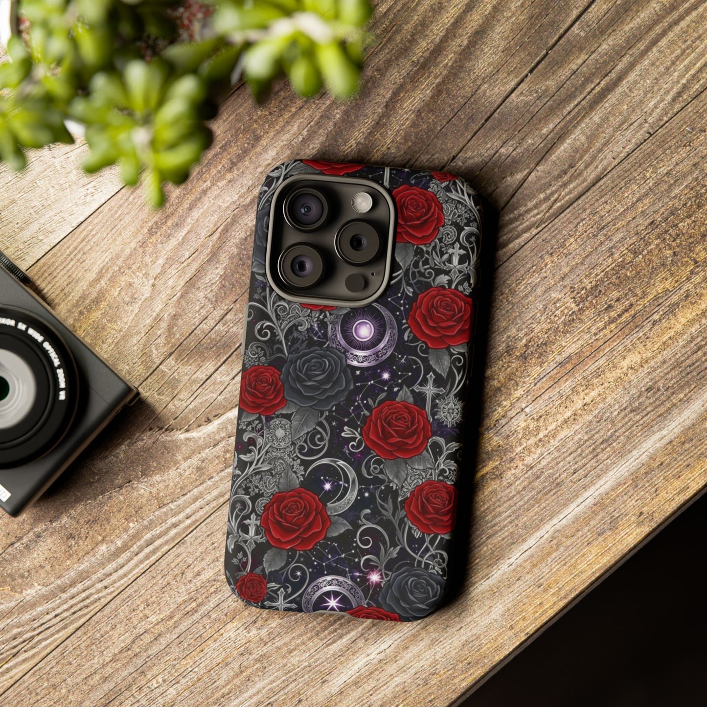 Dark Gothic Red Roses Matte Tough Phone Cases