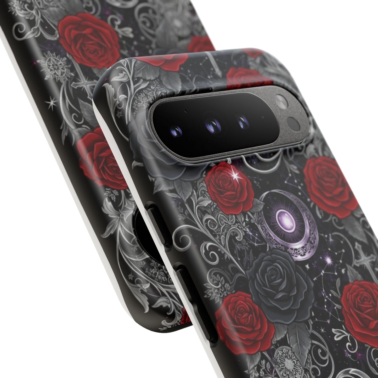 Dark Gothic Red Roses Matte Tough Phone Cases