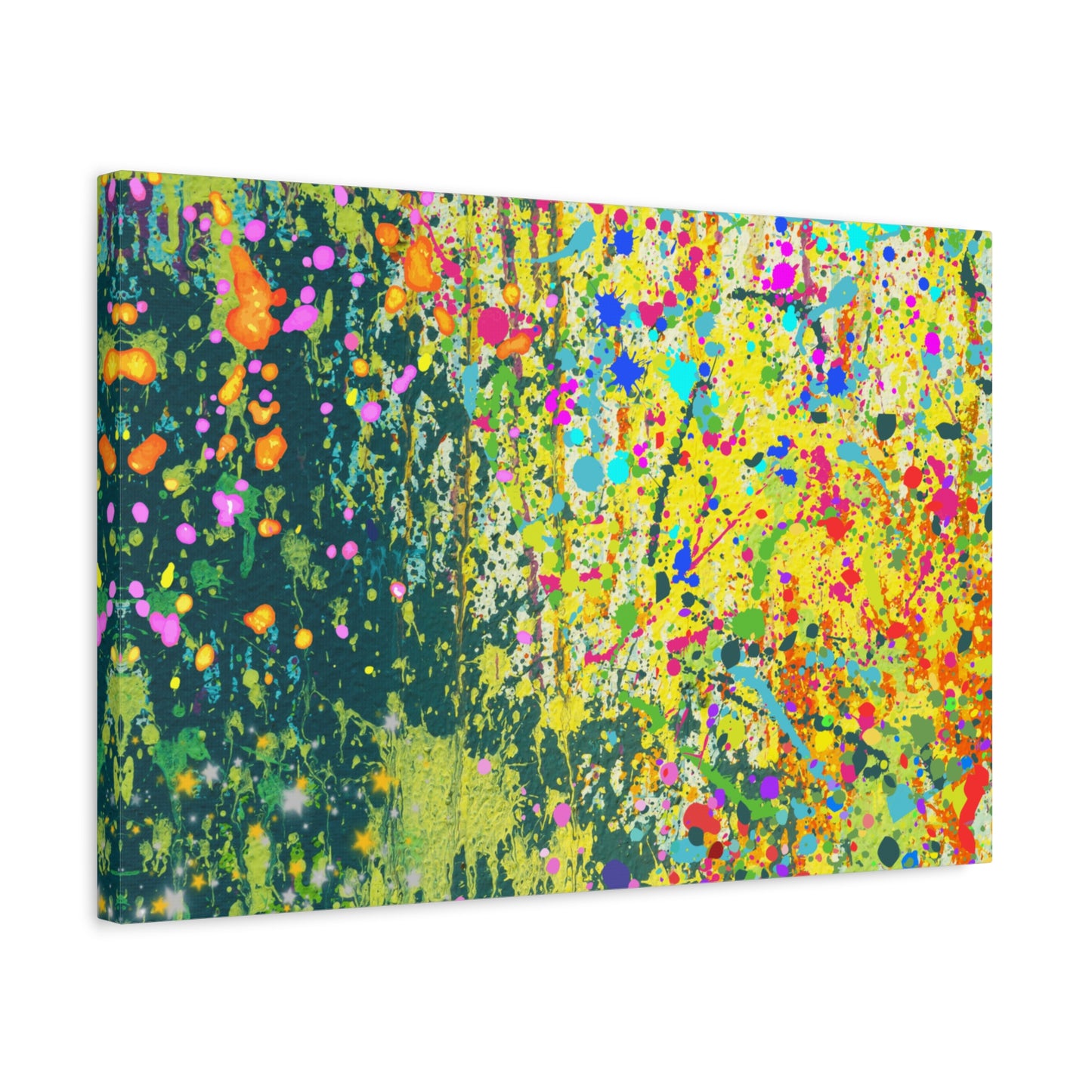 Vibrant Colorful Paint Splatter Abstract Art Canvas Print