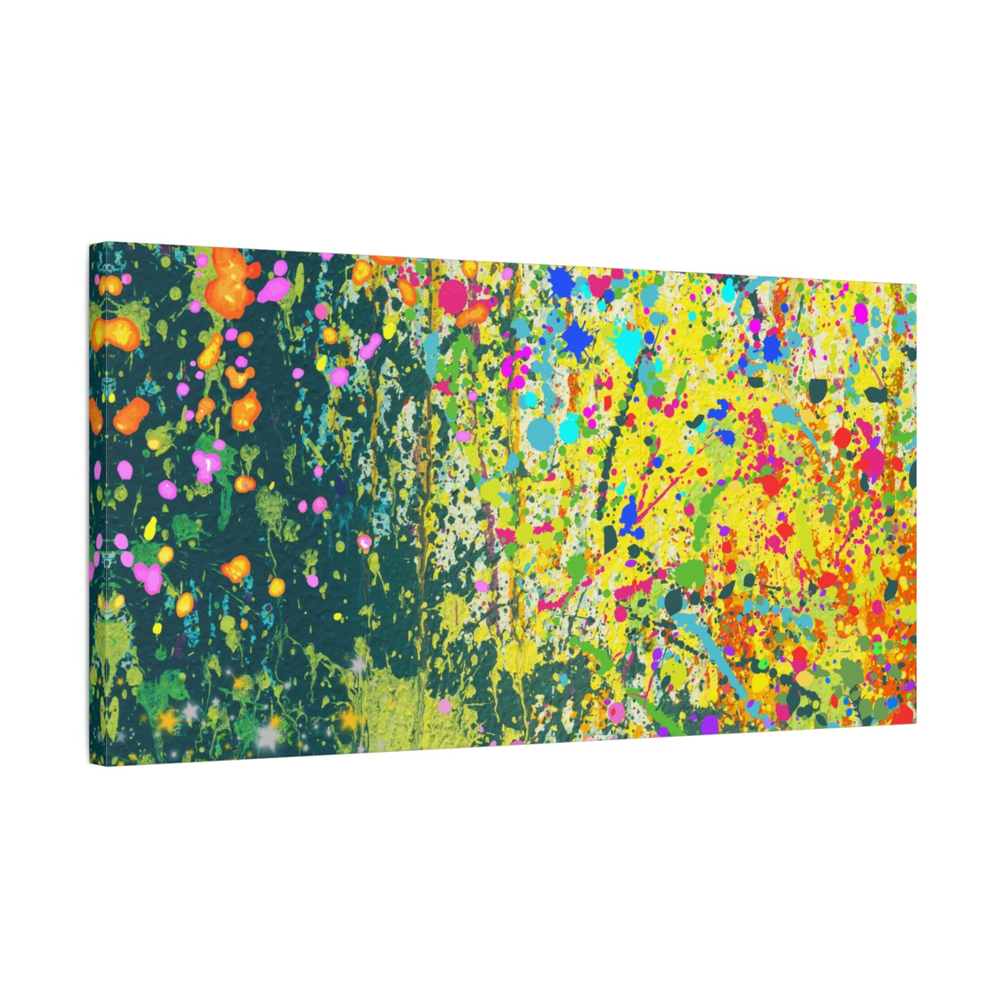 Vibrant Colorful Paint Splatter Abstract Art Canvas Print