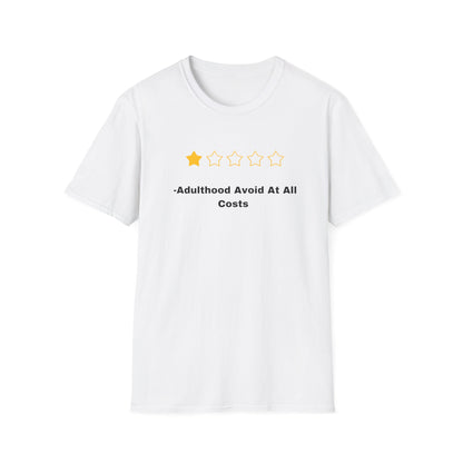 Adulthood One Star Review T-Shirt – Funny Relatable Tee for Millennials & Gen Z