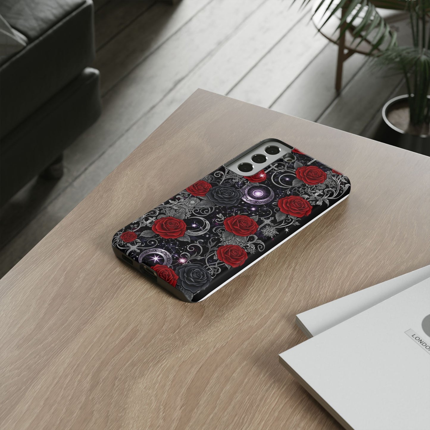 Dark Gothic Red Roses Matte Tough Phone Cases