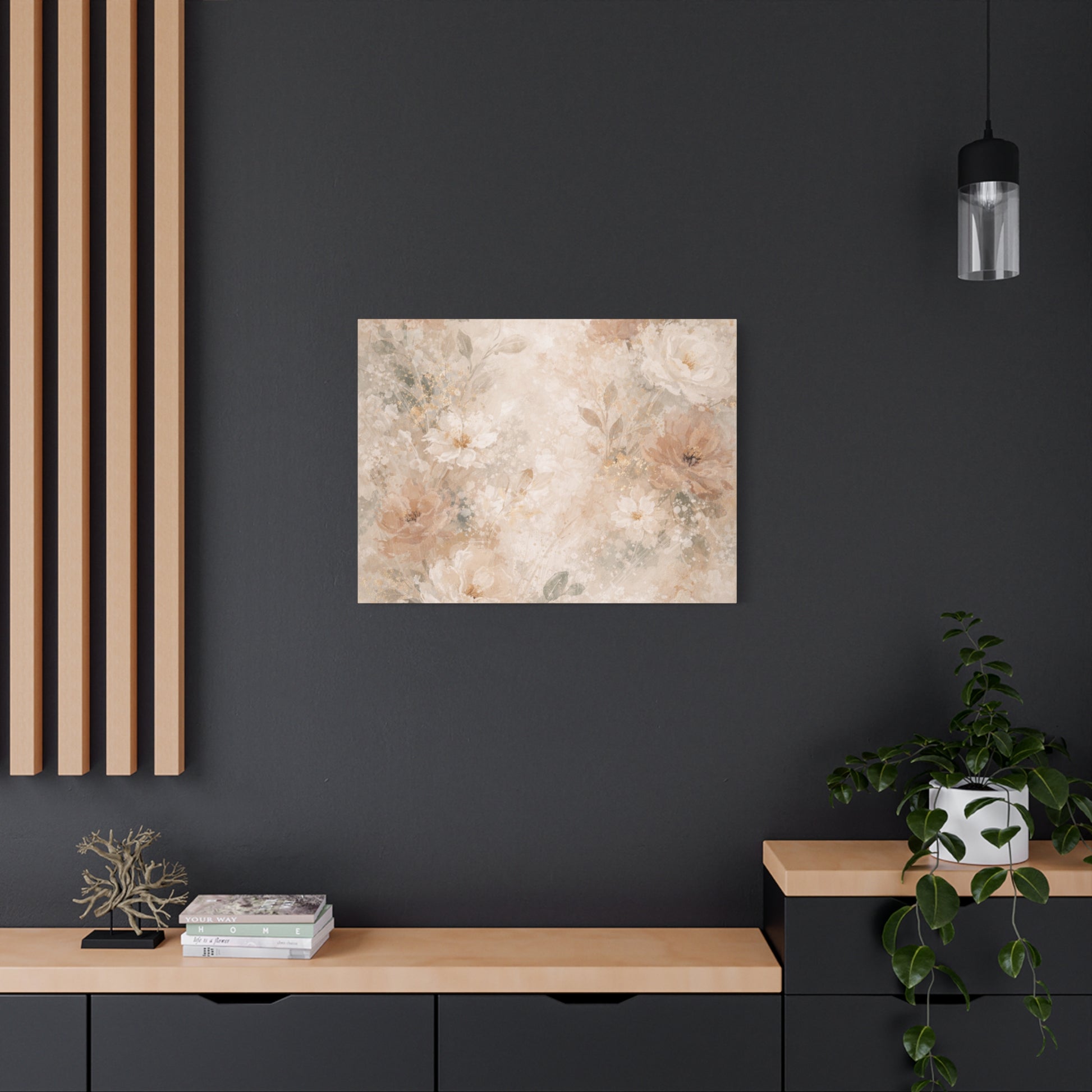 Neutral Vintage Floral Canvas Print — Matte Stretched Wall Art - Paragon Prints