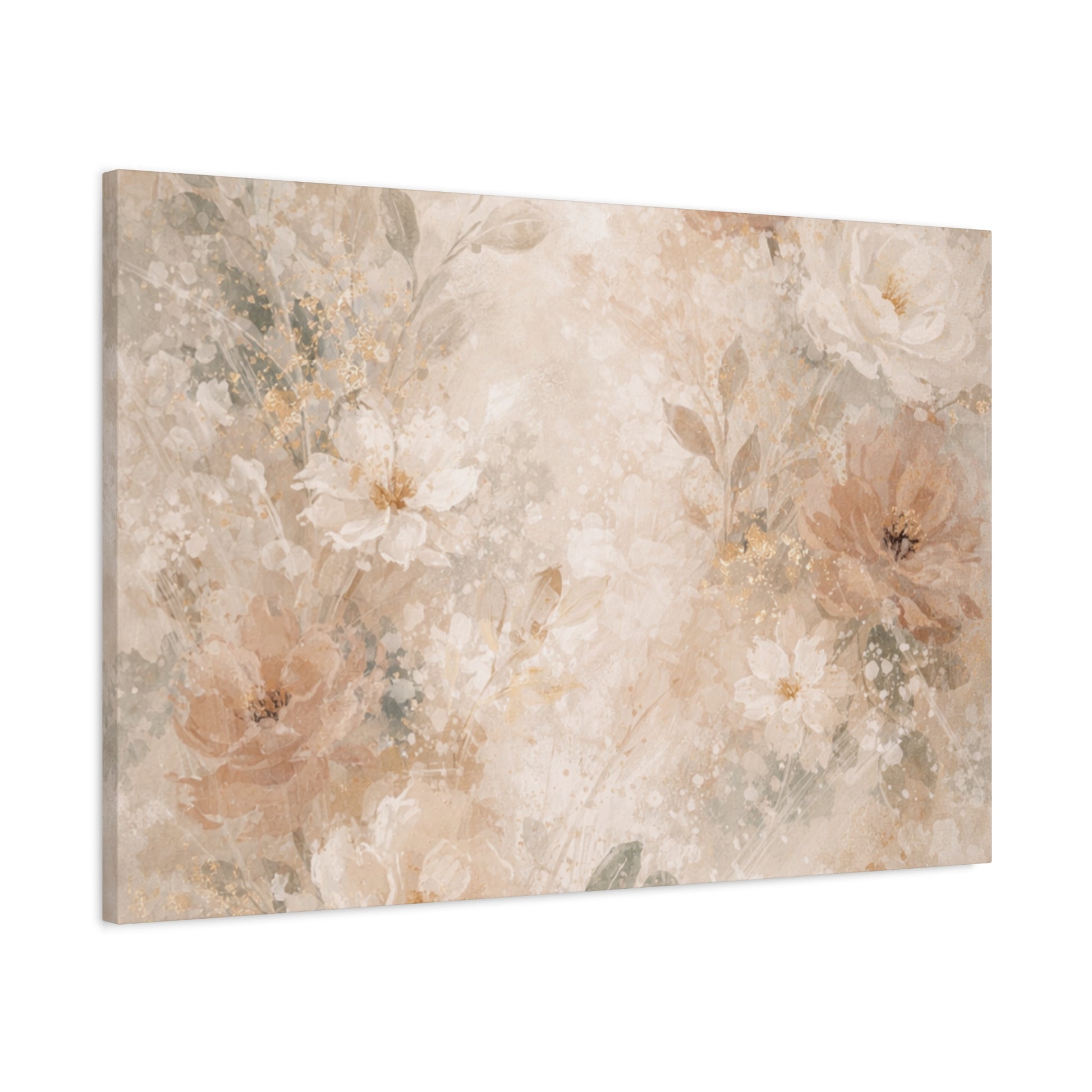 Neutral Vintage Floral Canvas Print — Matte Stretched Wall Art - Paragon Prints