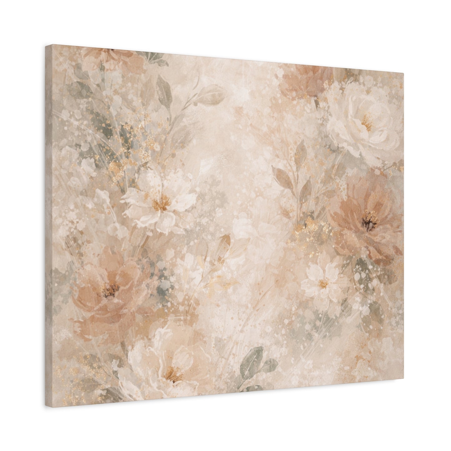 Neutral Vintage Floral Canvas Print — Matte Stretched Wall Art - Paragon Prints