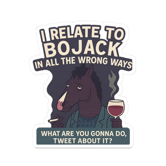 BoJack Horseman Inspired Kiss-Cut Stickers, Fun Laptop Decals, Funny Gift for Fans, Pop Culture Stickers, Unique Merchandise
