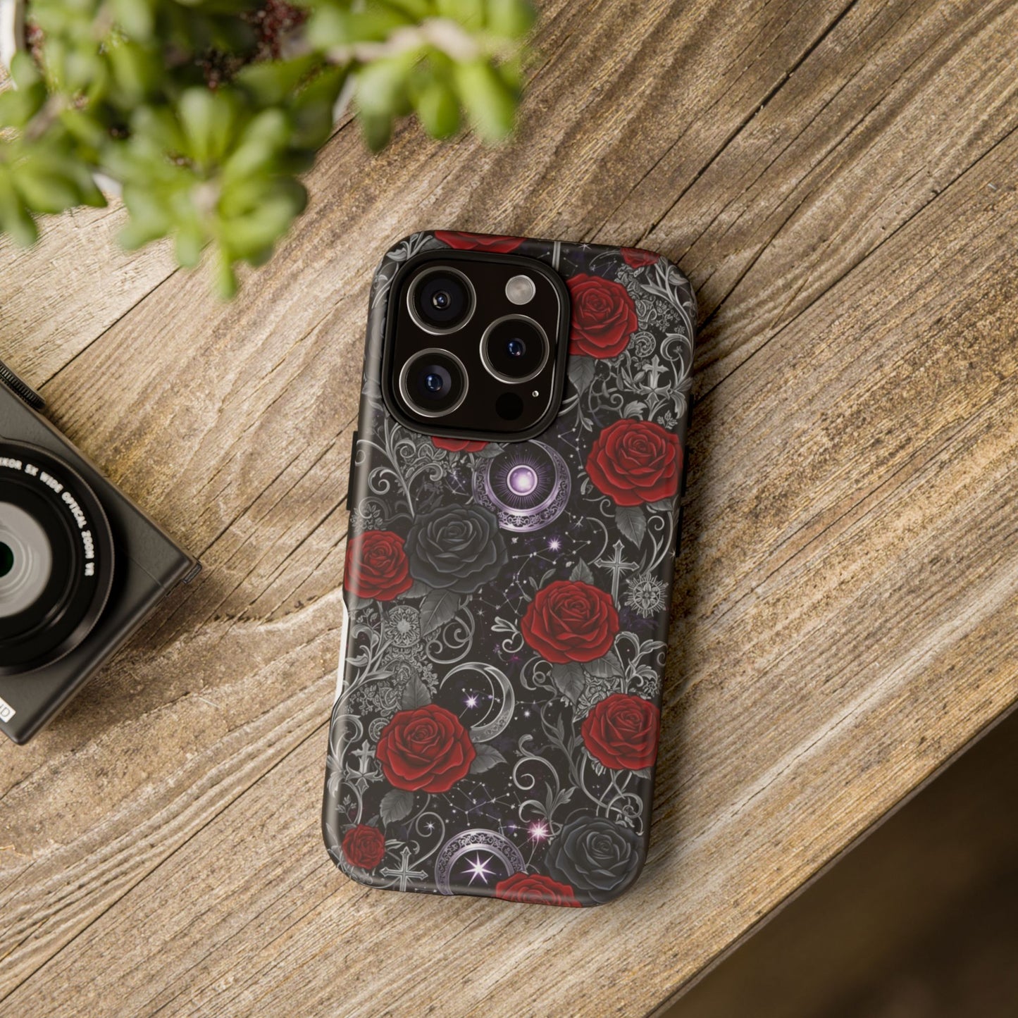 Dark Gothic Red Roses Matte Tough Phone Cases
