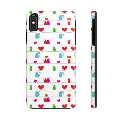 Cat and Hearts Tough Phone Cases