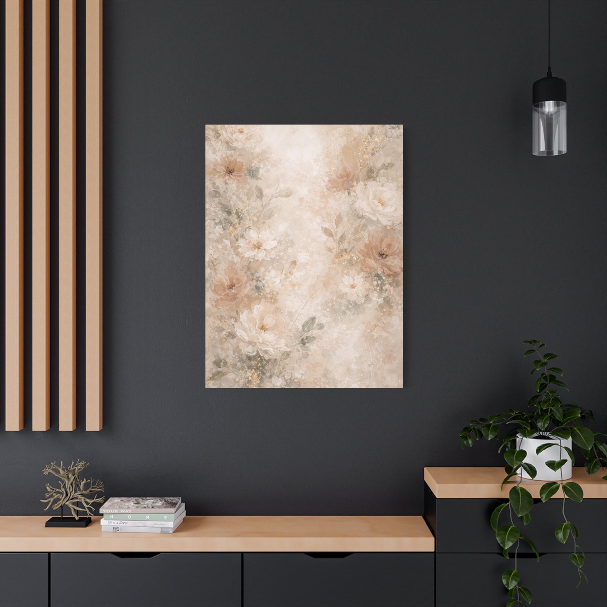 Neutral Vintage Floral Canvas Print — Matte Stretched Wall Art - Paragon Prints