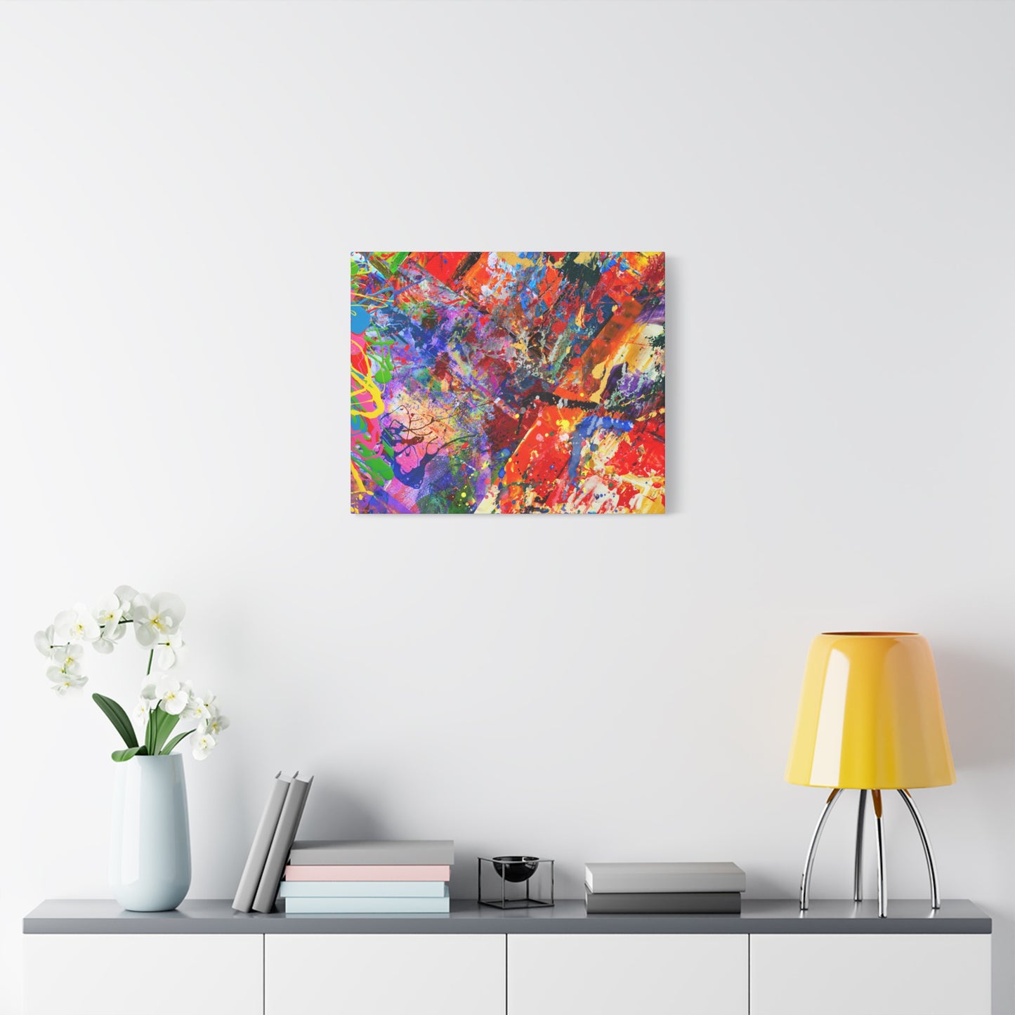 Colorful Canvas Abstract Art Print Kaleidoscope Collision
