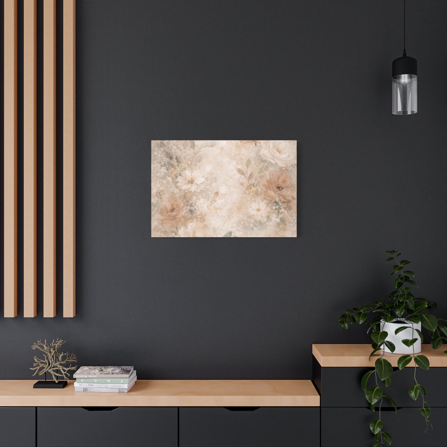 Neutral Vintage Floral Canvas Print — Matte Stretched Wall Art - Paragon Prints