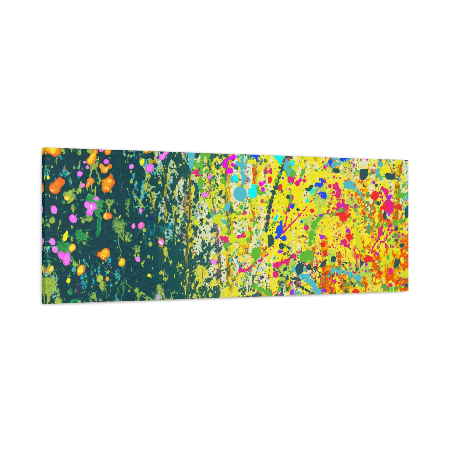 Vibrant Colorful Paint Splatter Abstract Art Canvas Print