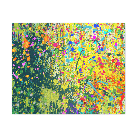 Color Burst Abstract Canvas – Vibrant Paint Splatter Wall Art for Modern Home Decor