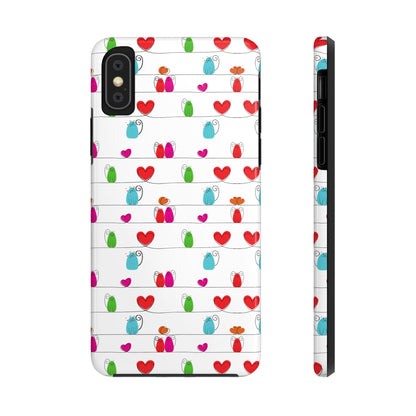 Cat and Hearts Tough Phone Cases