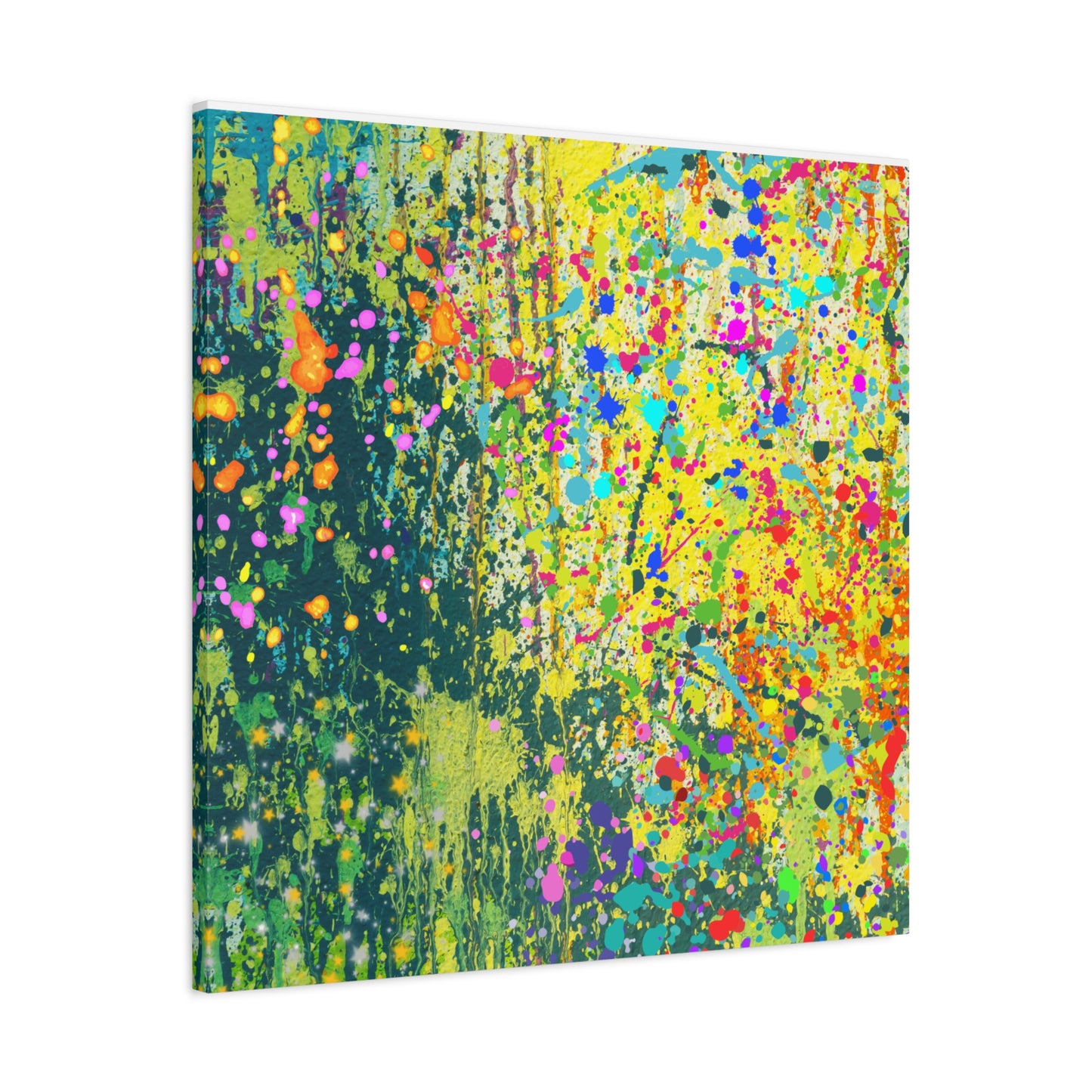 Vibrant Colorful Paint Splatter Abstract Art Canvas Print
