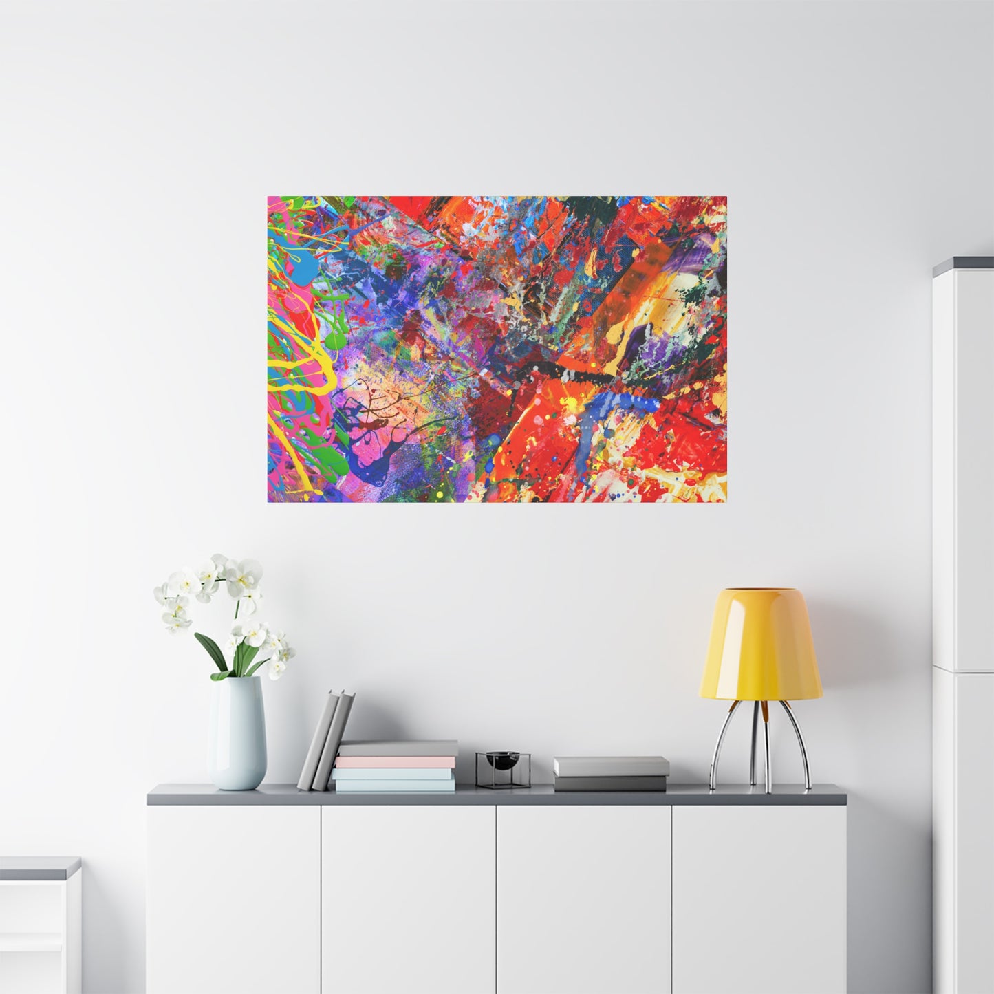 Colorful Canvas Abstract Art Print Kaleidoscope Collision