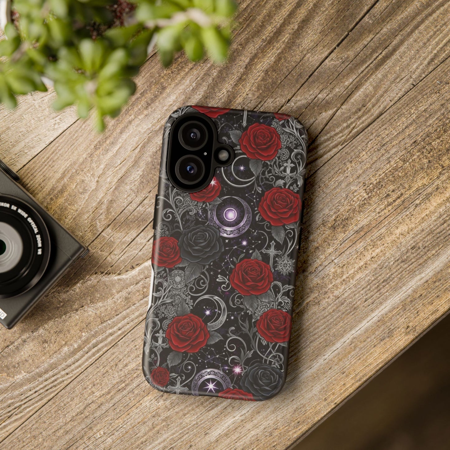 Dark Gothic Red Roses Matte Tough Phone Cases