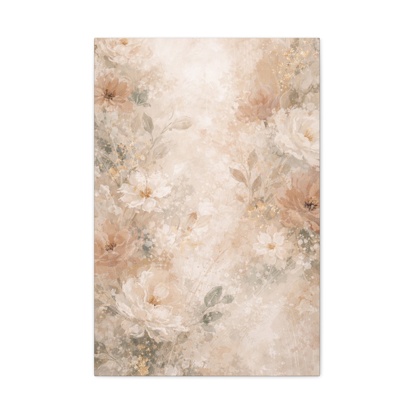 Neutral Vintage Floral Canvas Print — Matte Stretched Wall Art - Paragon Prints