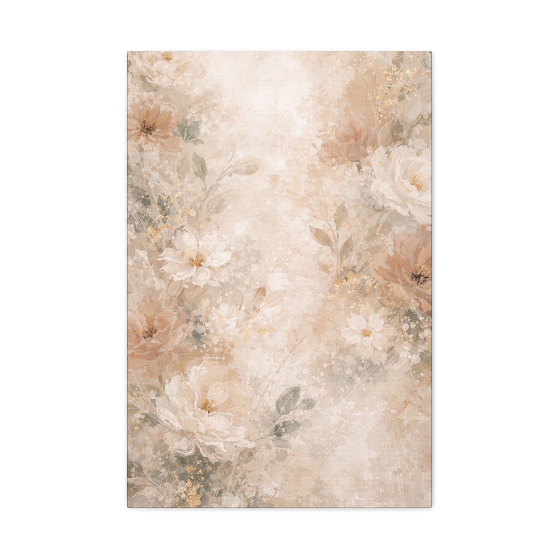 Neutral Vintage Floral Canvas Print — Matte Stretched Wall Art - Paragon Prints