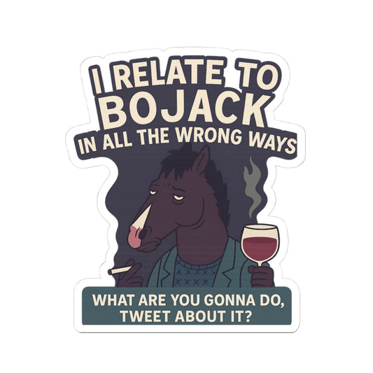 BoJack Horseman Inspired Kiss-Cut Stickers, Fun Laptop Decals, Funny Gift for Fans, Pop Culture Stickers, Unique Merchandise