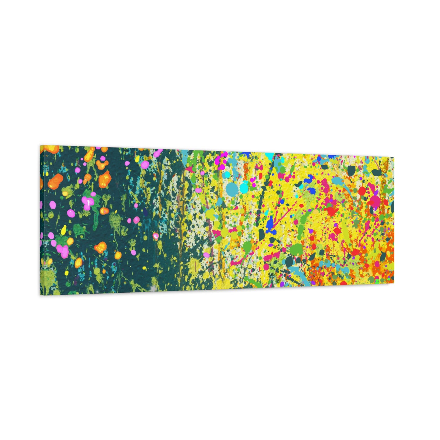 Vibrant Colorful Paint Splatter Abstract Art Canvas Print