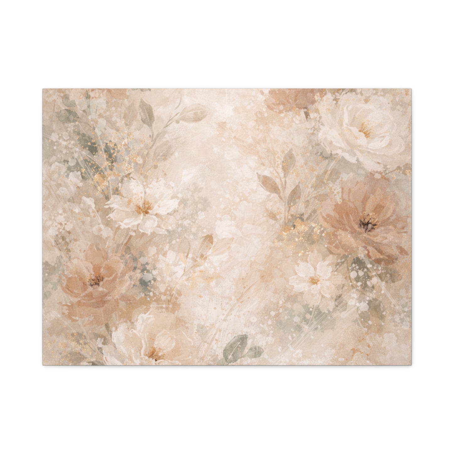 Neutral Vintage Floral Canvas Print — Matte Stretched Wall Art - Paragon Prints