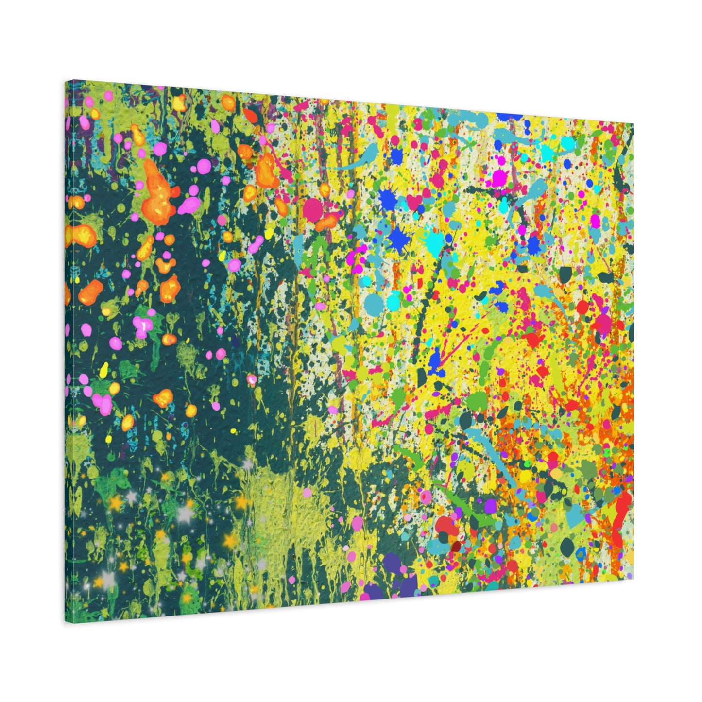 Vibrant Colorful Paint Splatter Abstract Art Canvas Print