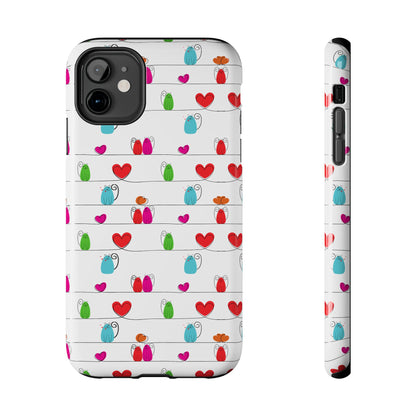 Cat and Hearts Tough Phone Cases