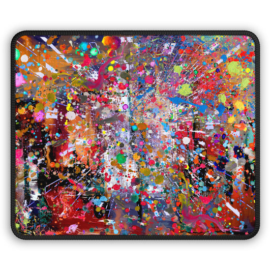 Urban Chaos: Neon Splatter Symphony Abstract Act Mousepad