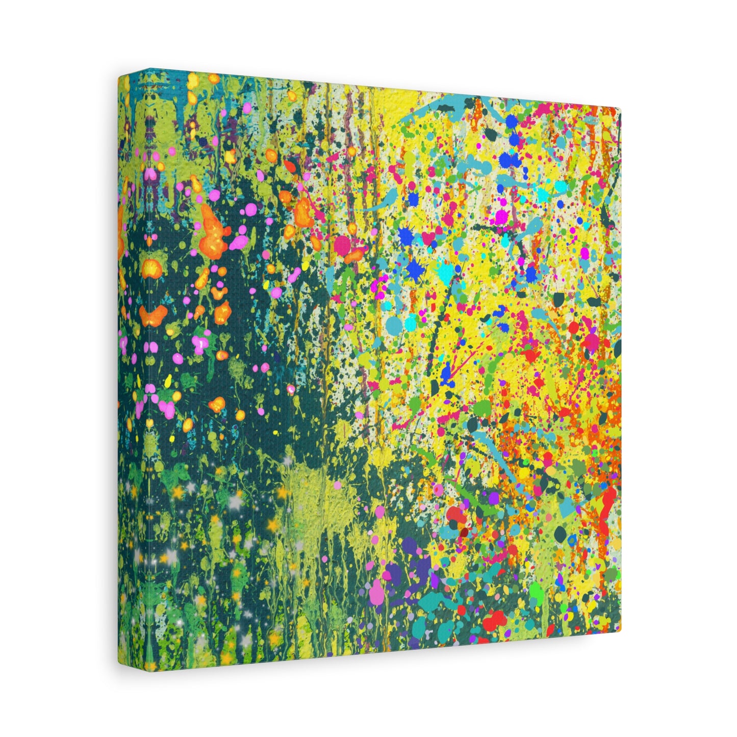 Vibrant Colorful Paint Splatter Abstract Art Canvas Print