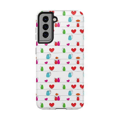 Cat and Hearts Tough Phone Cases