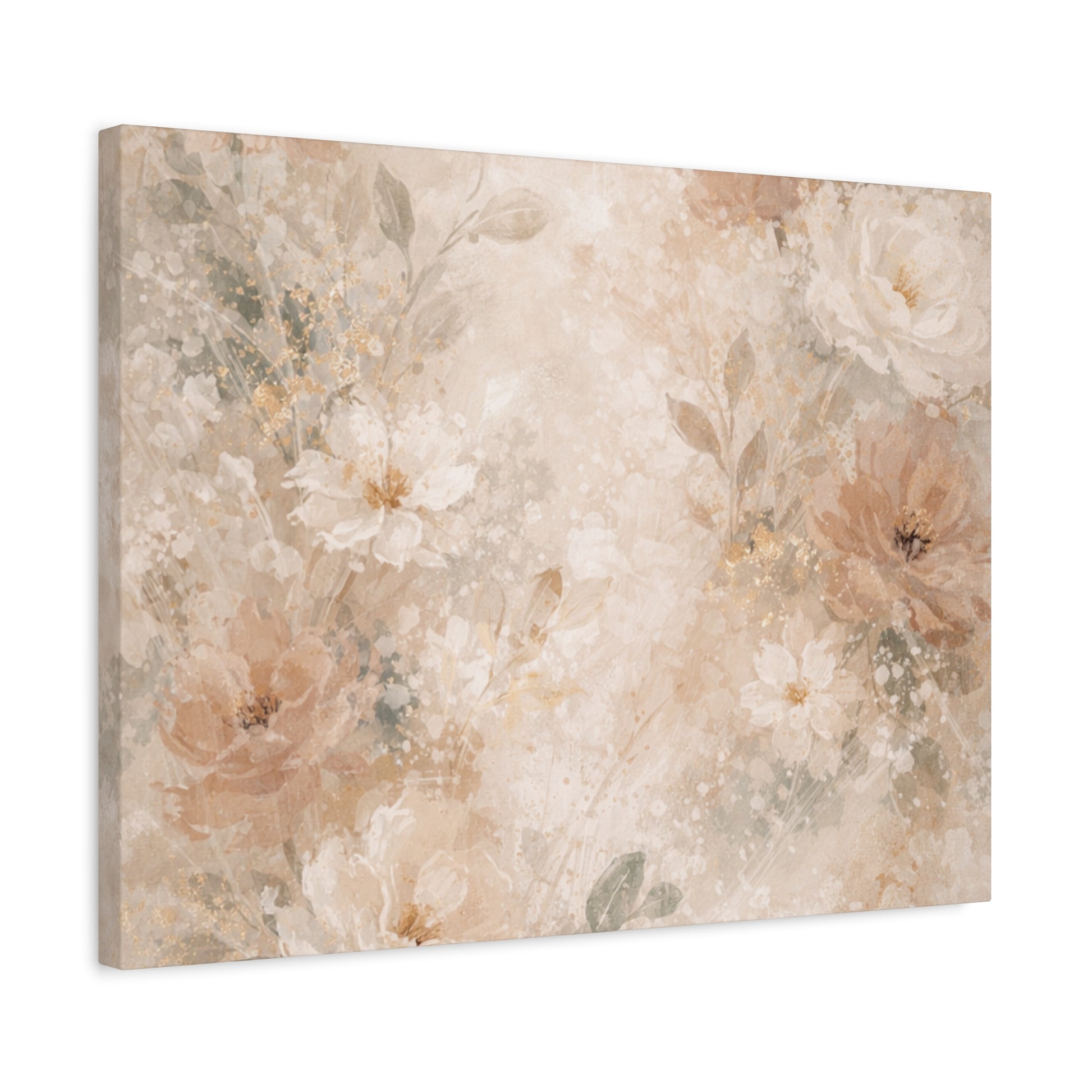 Neutral Vintage Floral Canvas Print — Matte Stretched Wall Art - Paragon Prints