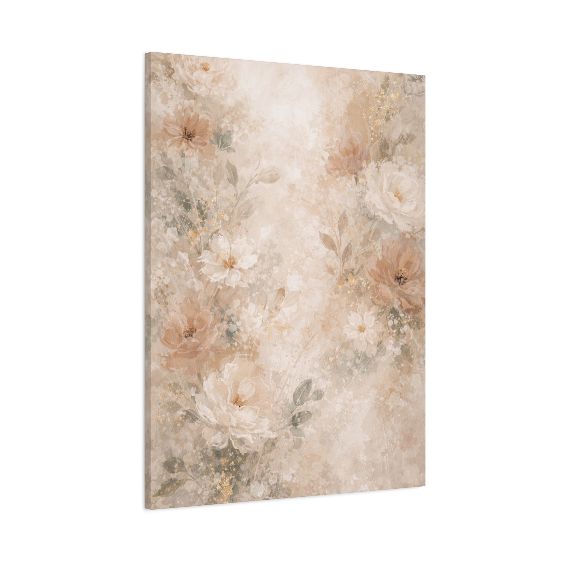 Neutral Vintage Floral Canvas Print — Matte Stretched Wall Art - Paragon Prints