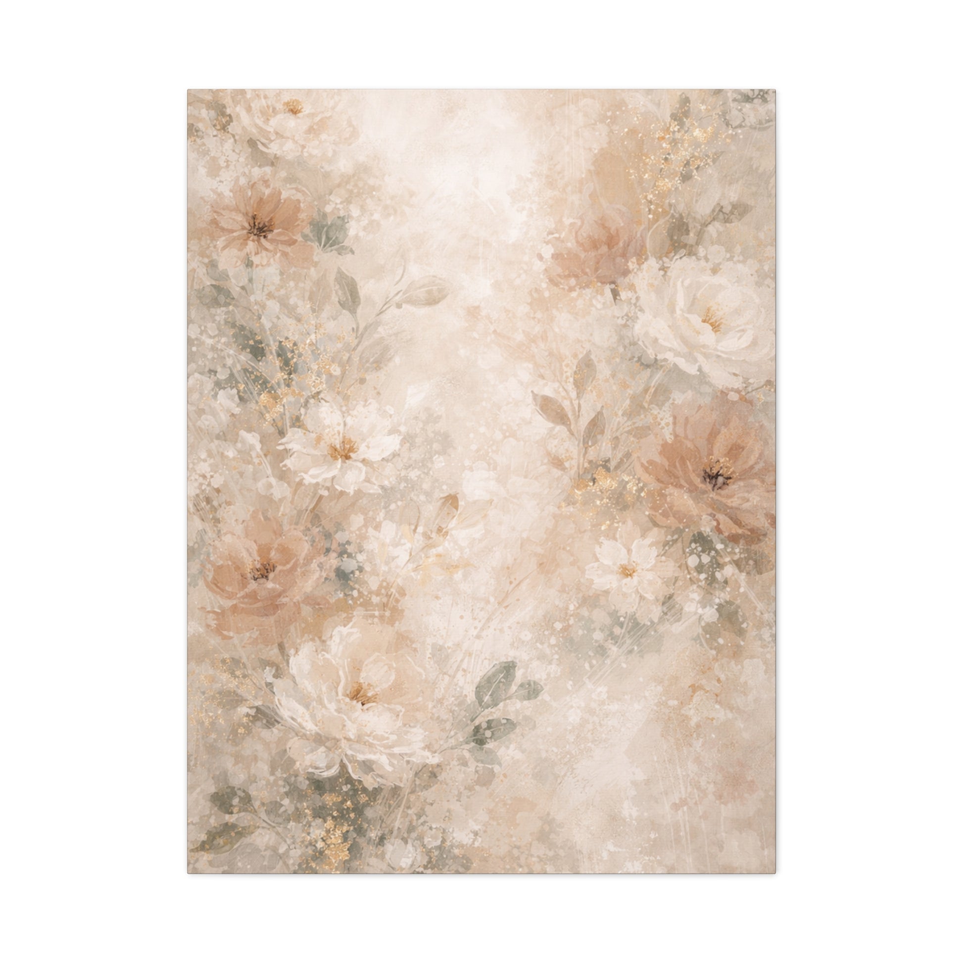 Neutral Vintage Floral Canvas Print — Matte Stretched Wall Art - Paragon Prints