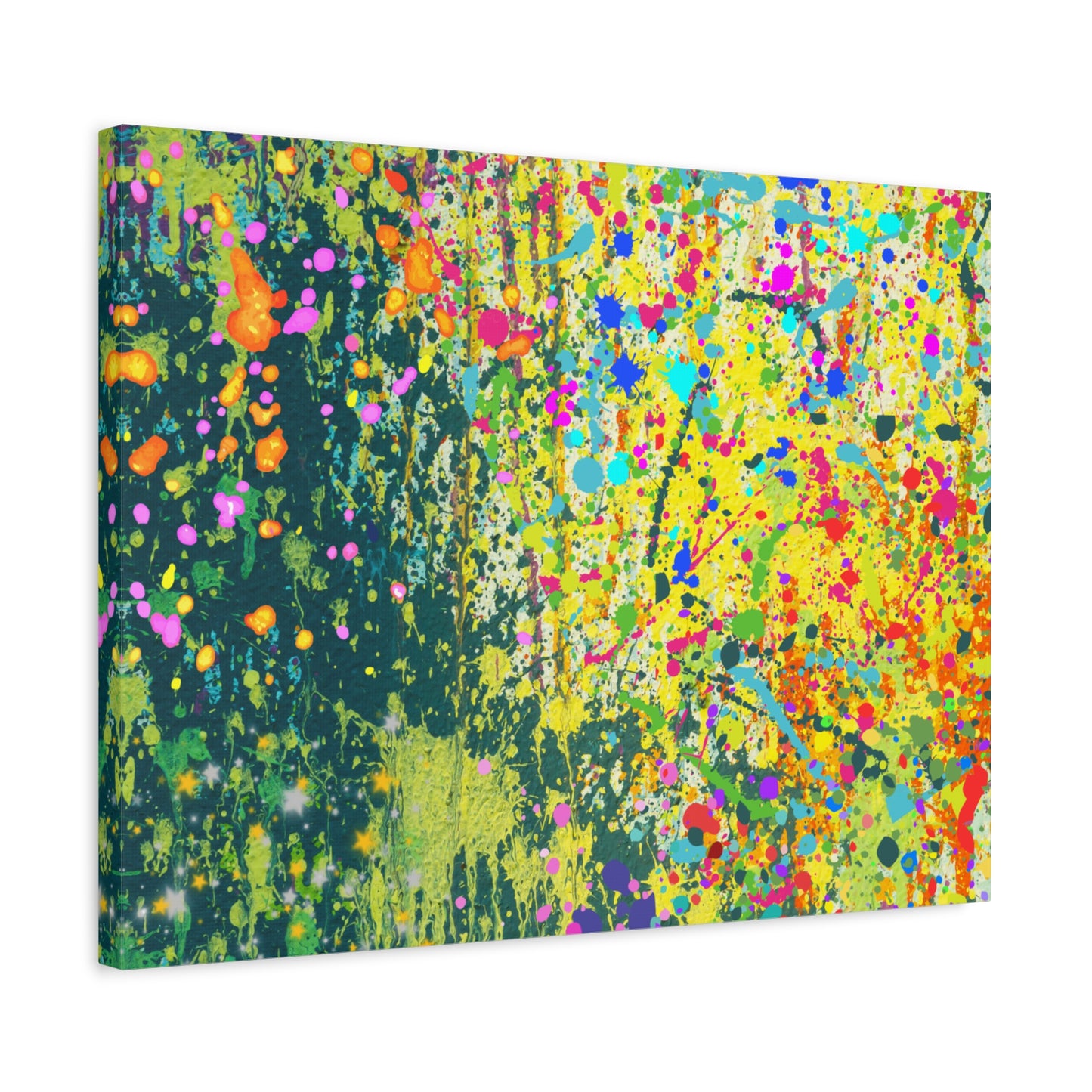 Vibrant Colorful Paint Splatter Abstract Art Canvas Print