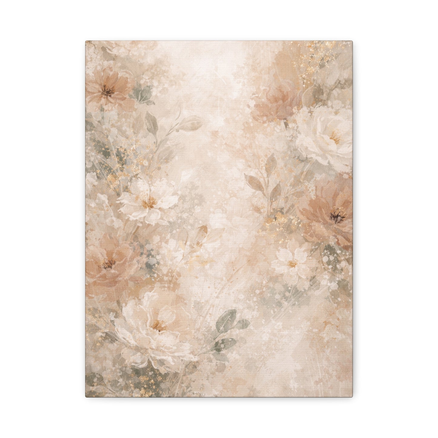 Neutral Vintage Floral Canvas Print — Matte Stretched Wall Art - Paragon Prints