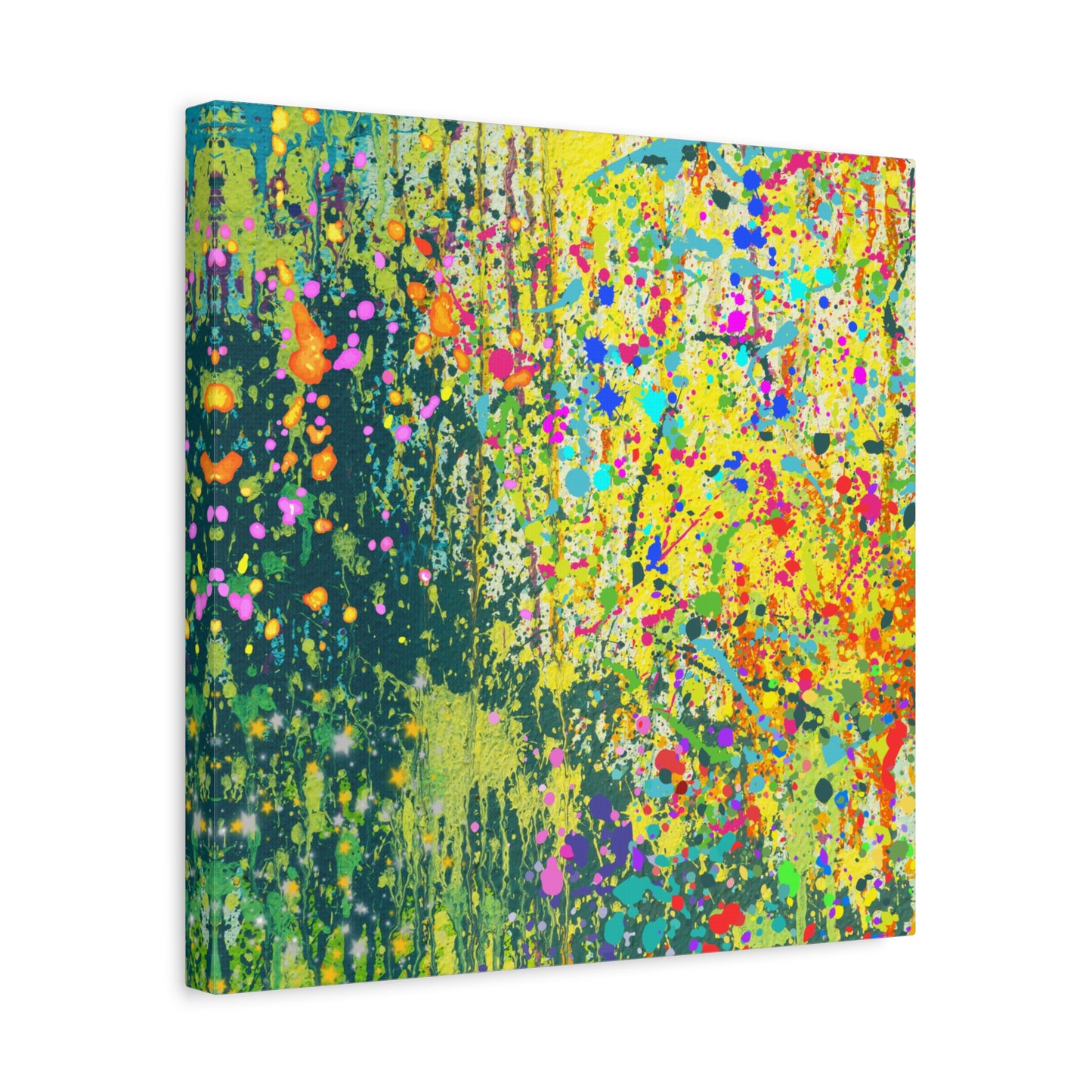 Vibrant Colorful Paint Splatter Abstract Art Canvas Print